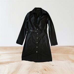 The Limited Black Button-Up Dress with Belt